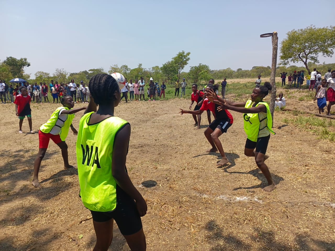 A community netball match organised by SCF