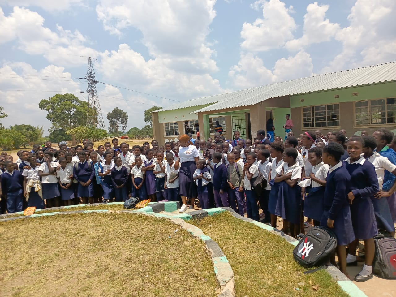 A school assembly during an outreach visit
